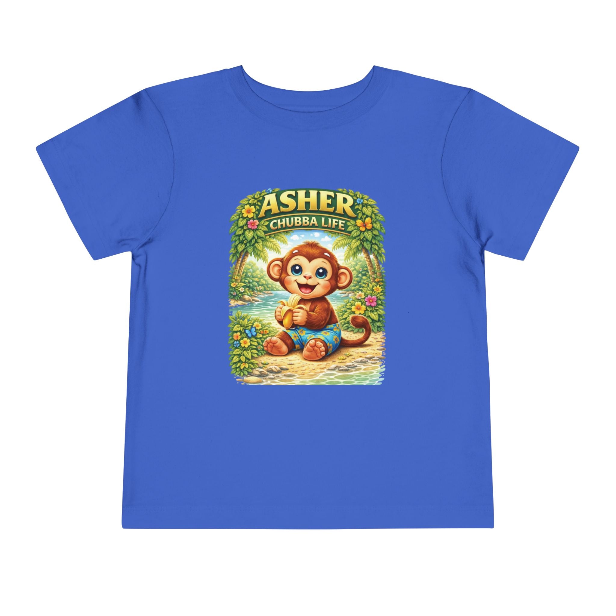 CHUBBA GEAR Asher Chubby Monkey Toddler Tee - Cute Jungle Baby Monkey Shirt