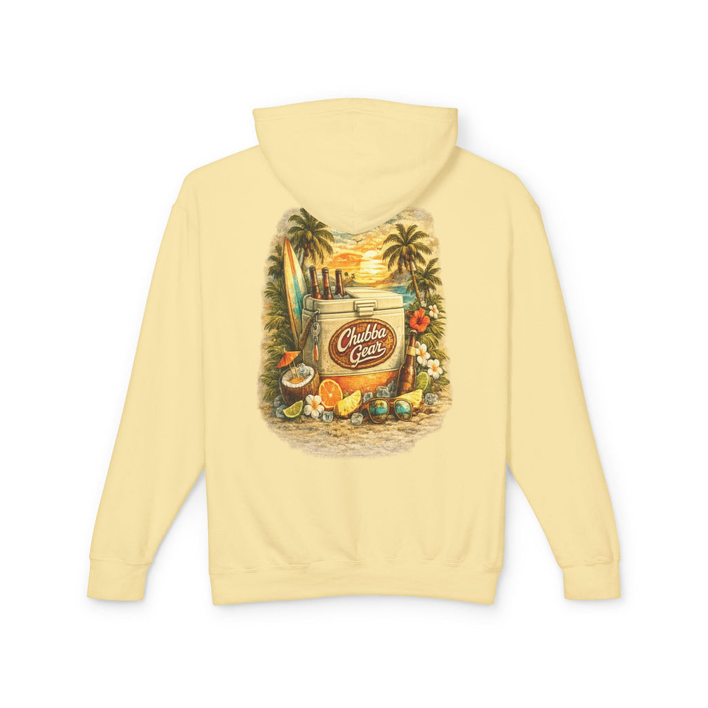CHUBBA GEAR Vintage Beach Hoodie – Retro Surf Cooler Graphic Pullover Sweatshirt