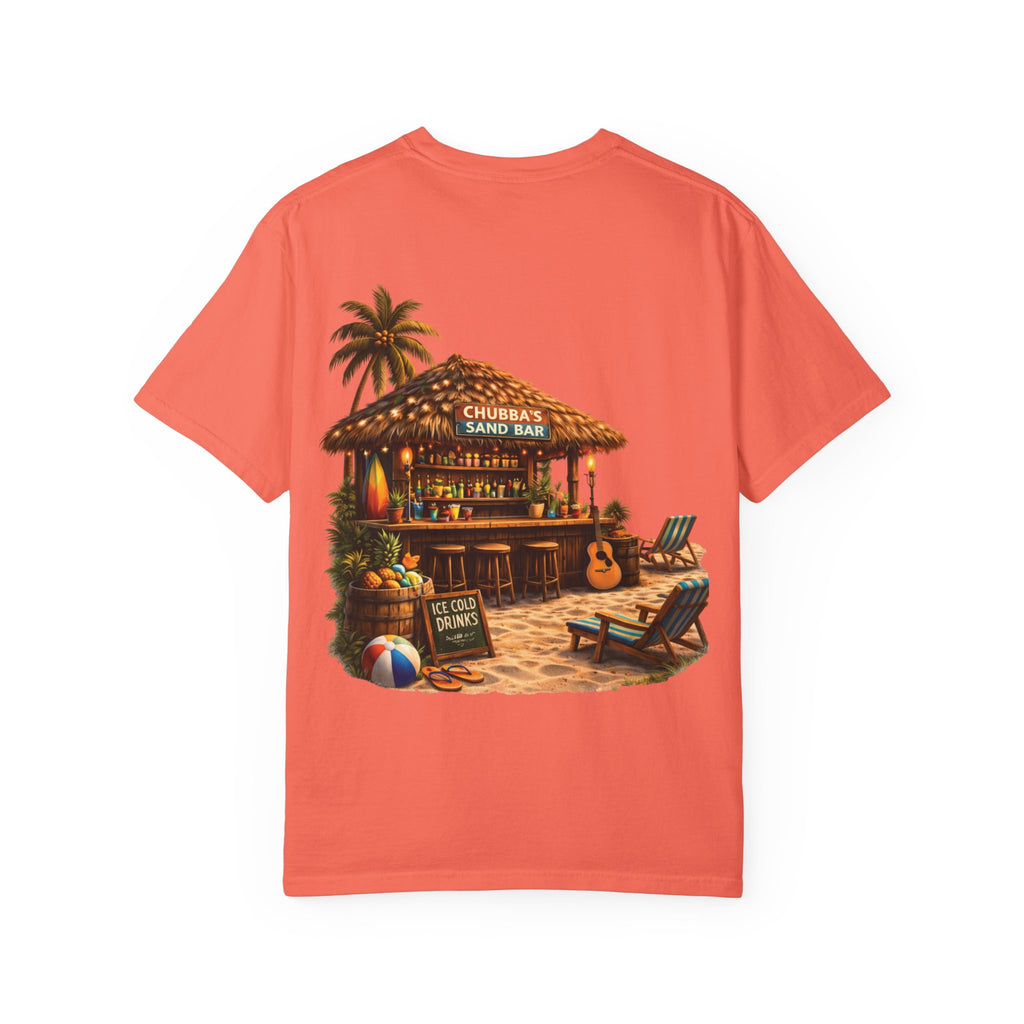 CHUBBA GEAR Sand Bar – Tropical Tiki Beach Bar T-Shirt