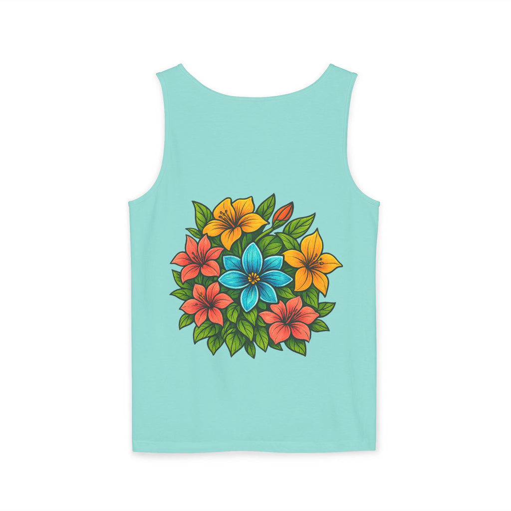 CHUBBA GEAR Floral Monogram Tank Top Tropical Wreath