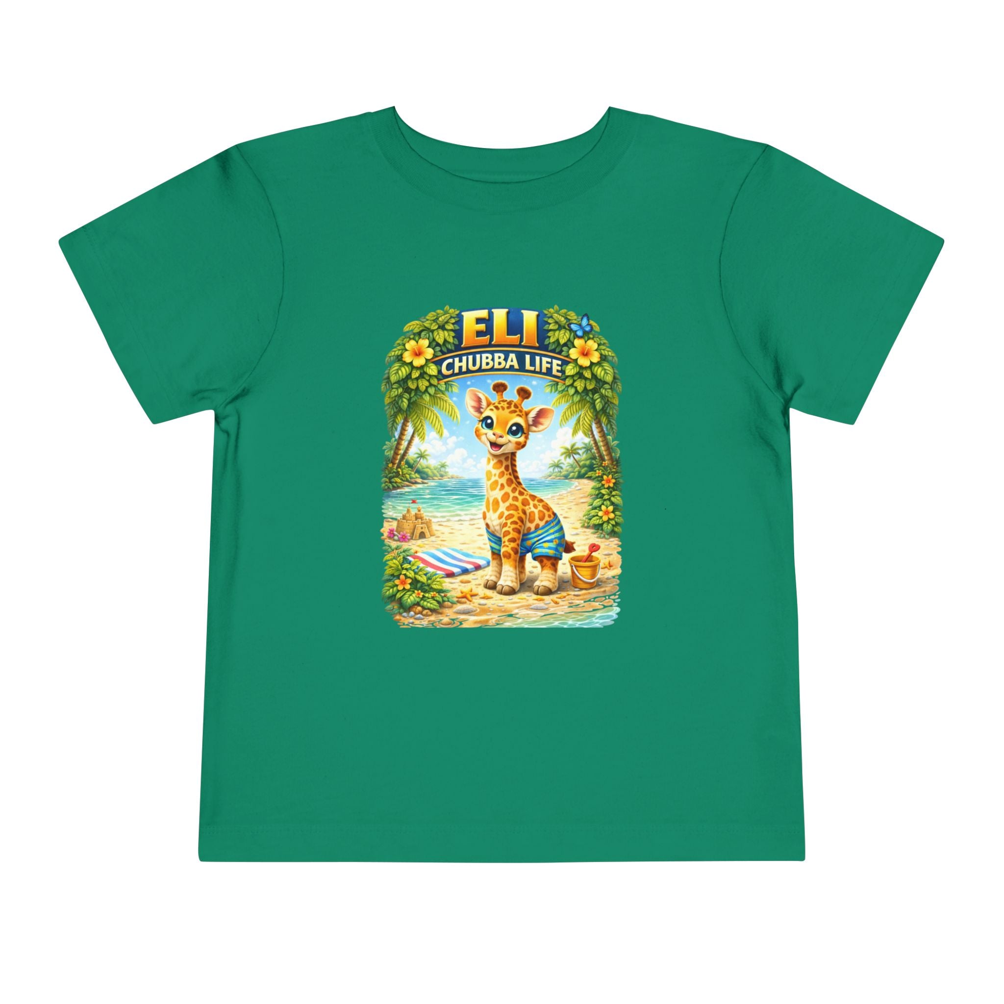 CHUBBA GEAR Eli Chubba Life Toddler Tee - Cute Giraffe Beach Shirt for Kids