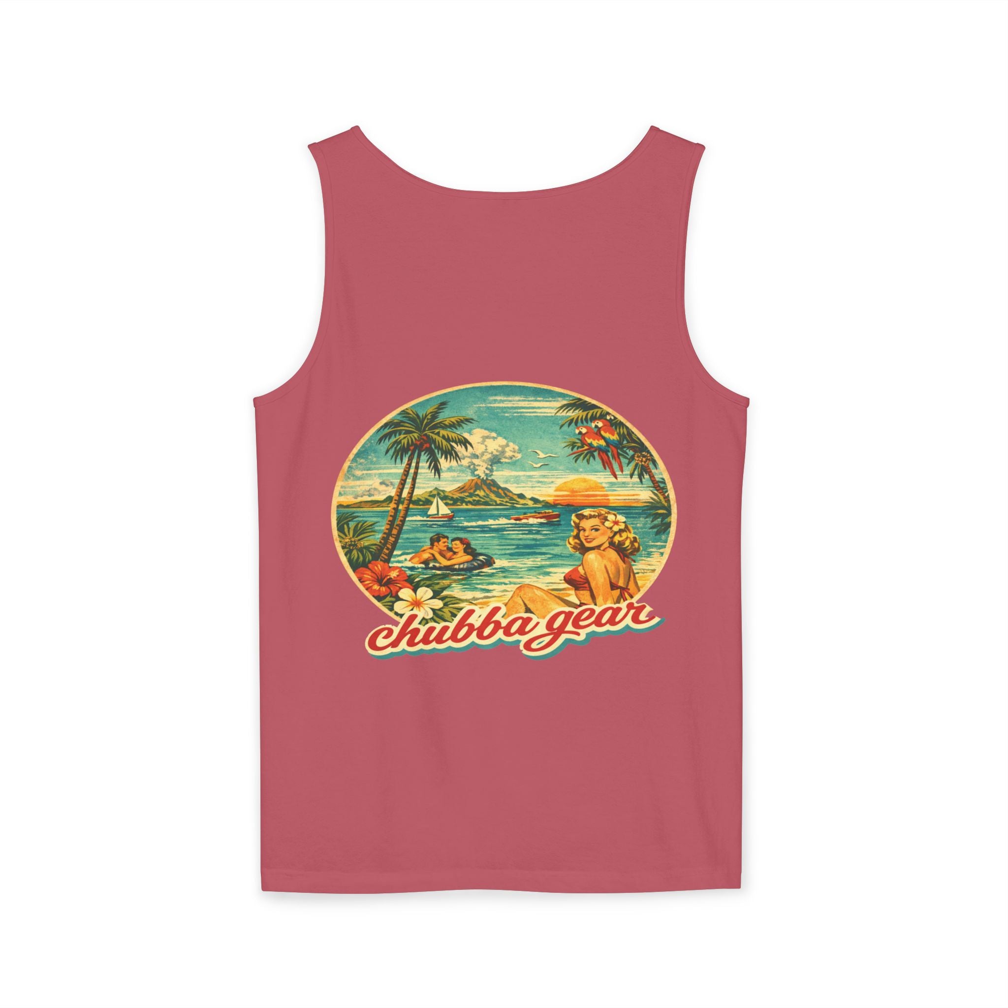 Chubba Gear Vintage Hawaiian Tank Top – Retro Beach Surf Graphic