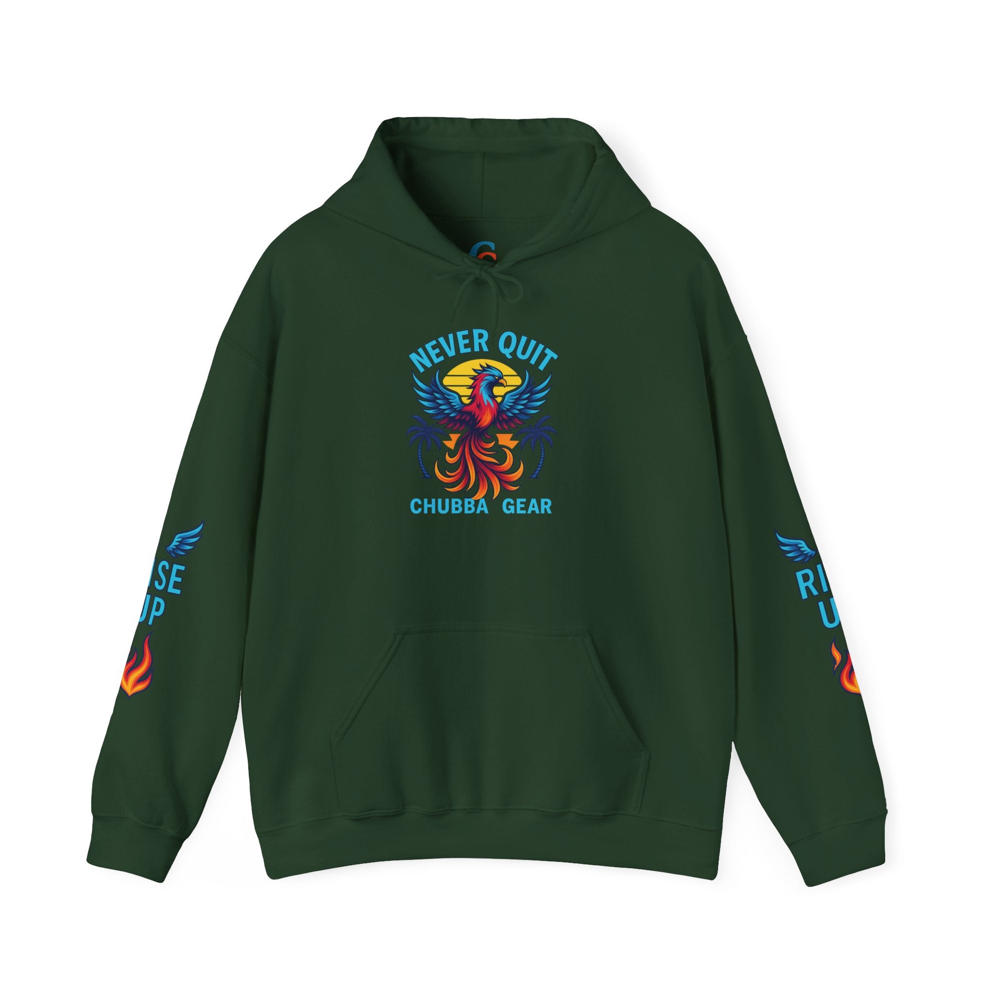 CHUBBA GEAR Phoenix Never Quit Motivational Hoodie