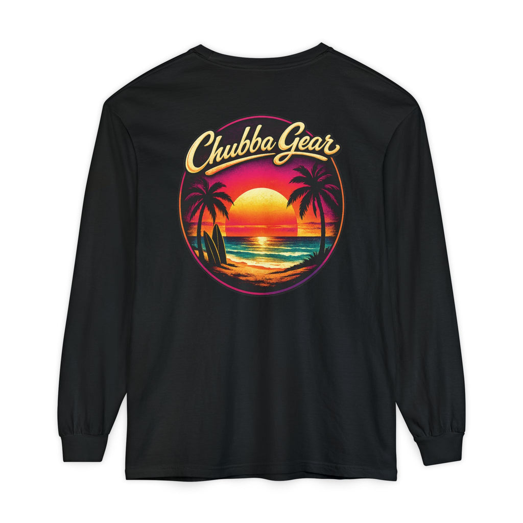Chubba Gear Sunset Palm Long Sleeve – Vintage Coastal Graphic Shirt