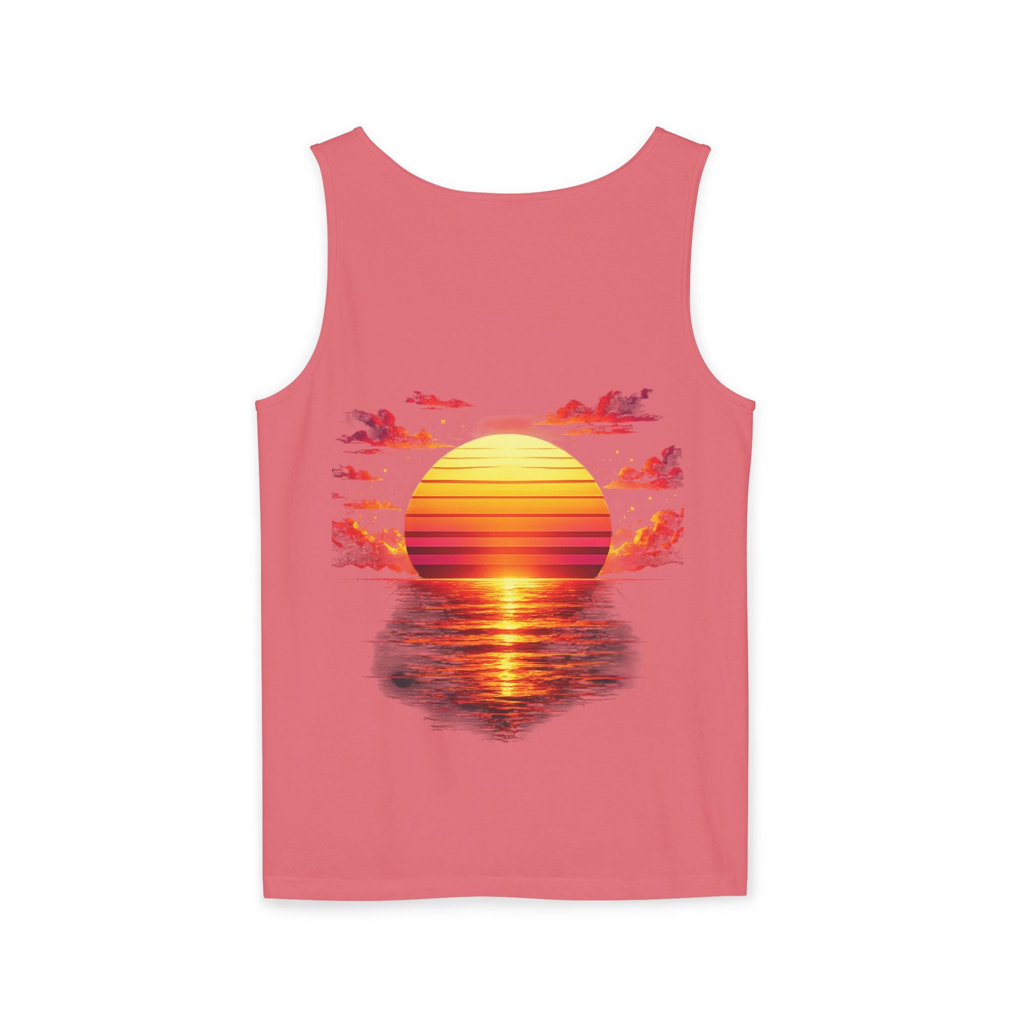 CHUBBA GEAR Sunset Wave Tank Top — Retro Sunset Beach Graphic Tank