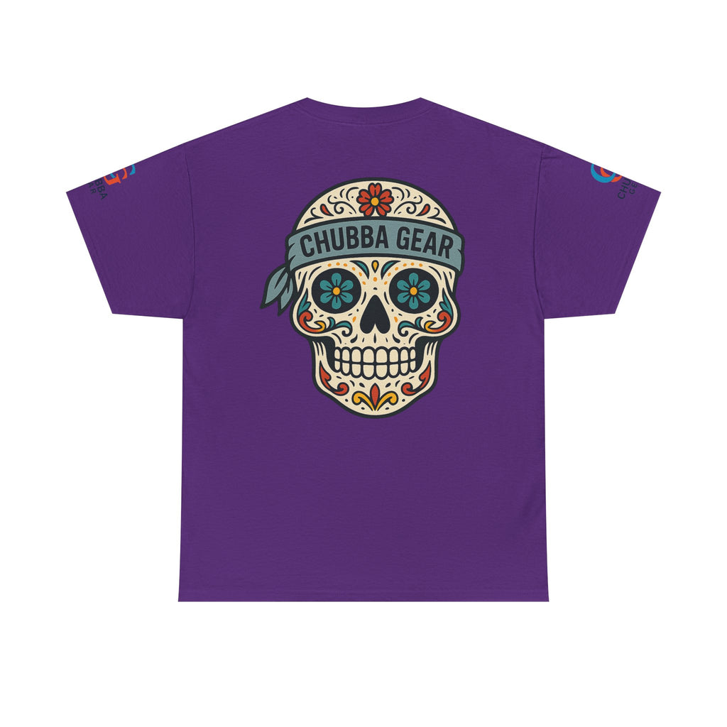 Chubba Gear Sugar Skull Tee — Day of the Dead Floral Skull T-Shirt