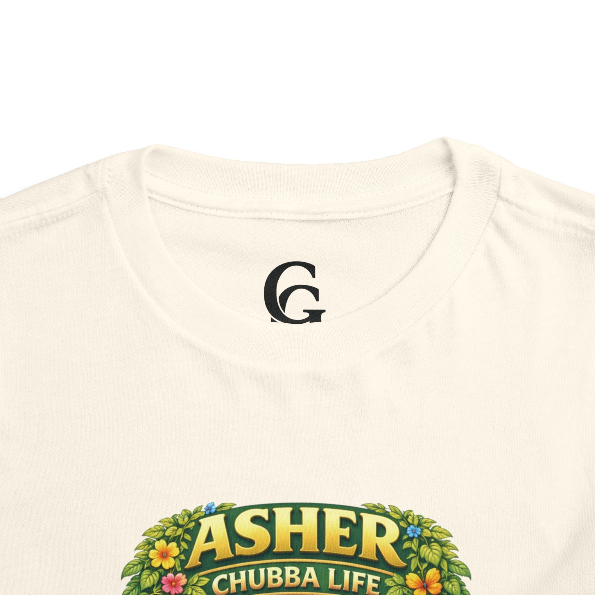 CHUBBA GEAR Asher Chubby Monkey Toddler Tee - Cute Jungle Baby Monkey Shirt