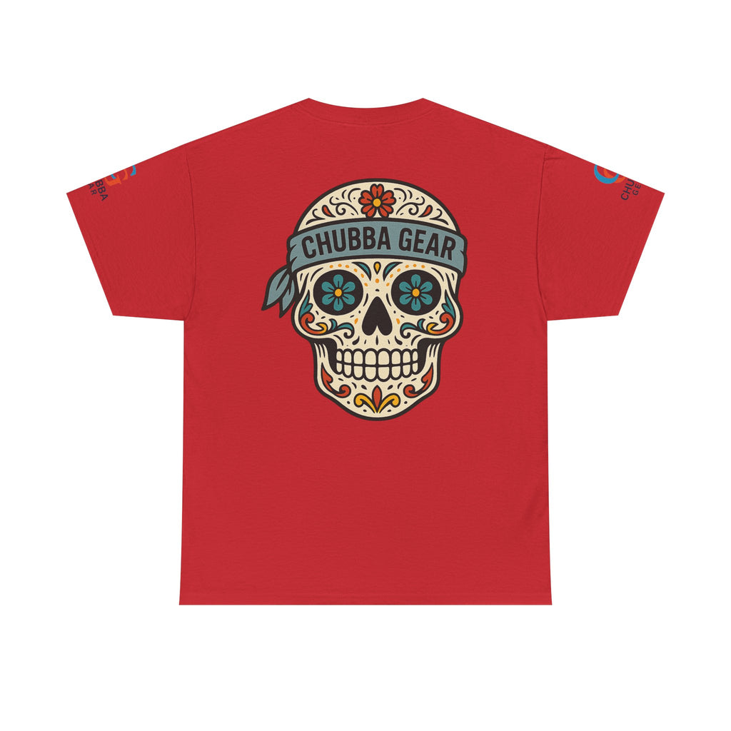 Chubba Gear Sugar Skull Tee — Day of the Dead Floral Skull T-Shirt