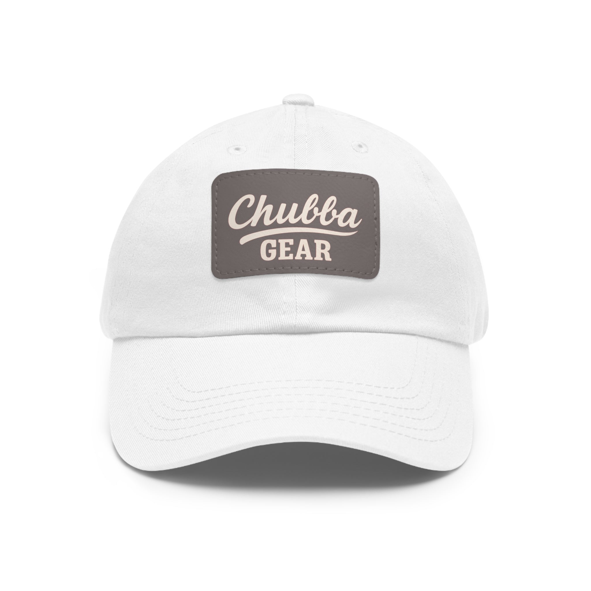 Chubba Gear Leather Patch Dad Hat — Classic Retro Logo Cap
