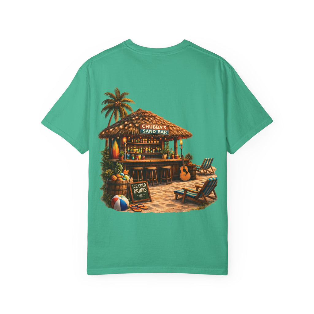 CHUBBA GEAR Sand Bar – Tropical Tiki Beach Bar T-Shirt