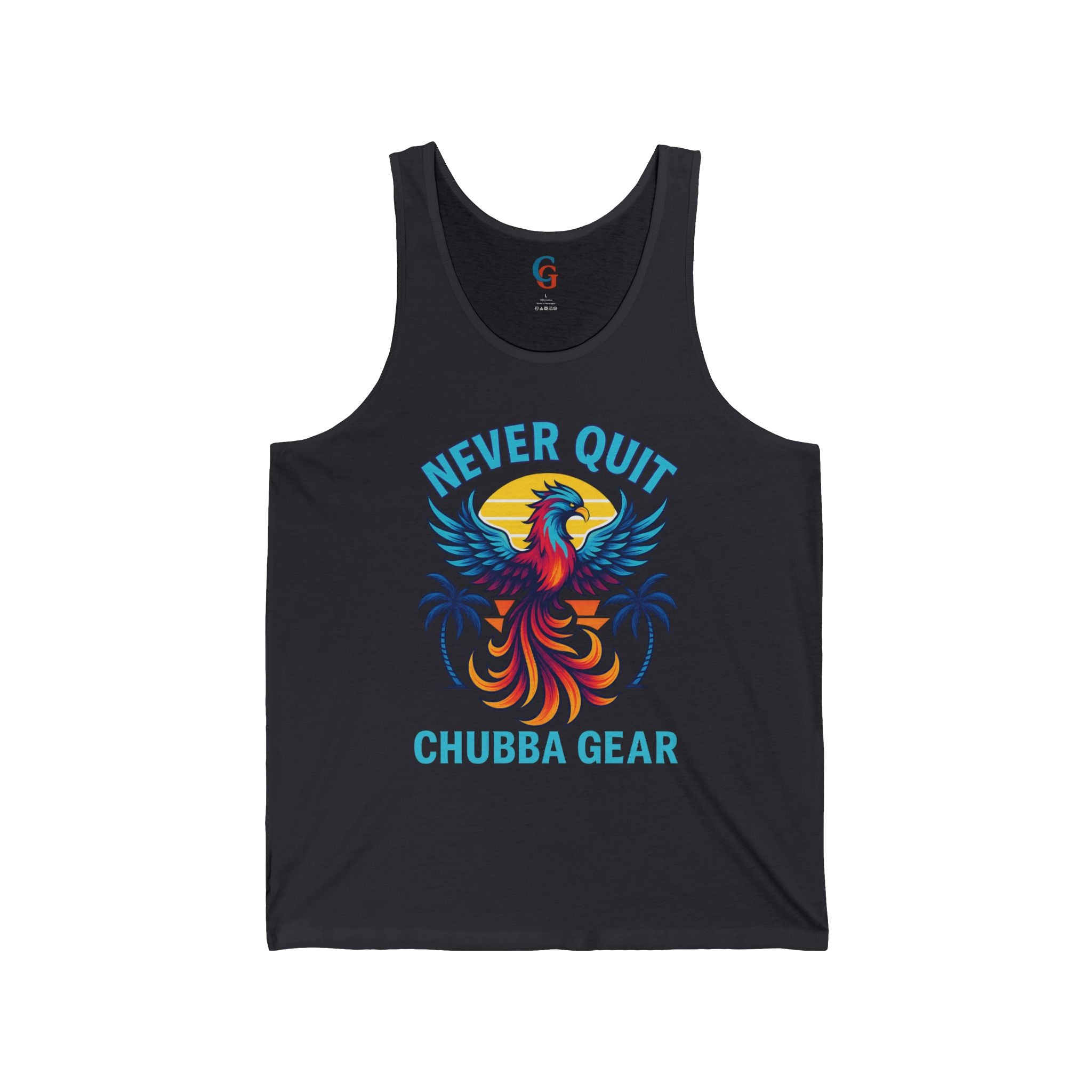 CHUBBA GEAR Never Quit Phoenix Tank Top – Motivational Summer Tank