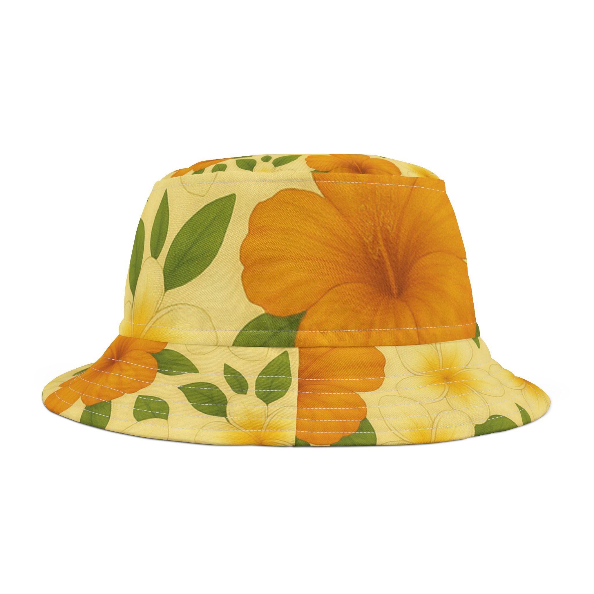 CHUBBA GEAR Orange Hibiscus Bucket Hat - Tropical Summer