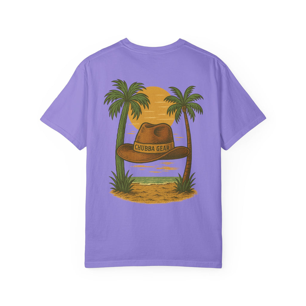 CHUBBA GEAR Tropical Sunset Hat Graphic T-Shirt
