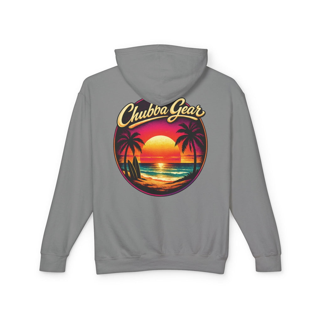 Chubba Gear Sunset Palm Hoodie – Island Life Retro Beach Sweatshirt