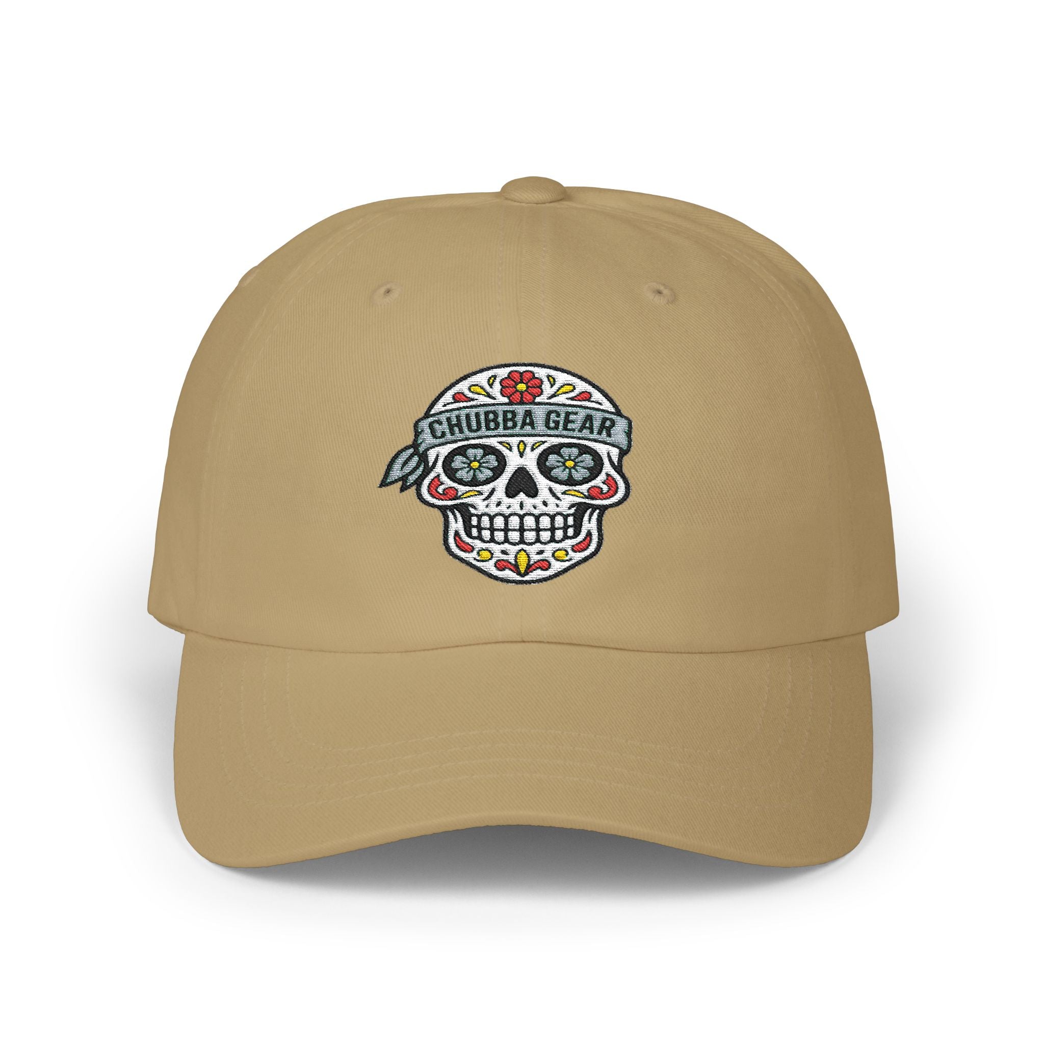 CHUBBA GEAR Baseball Cap – Embroidered Sugar Skull