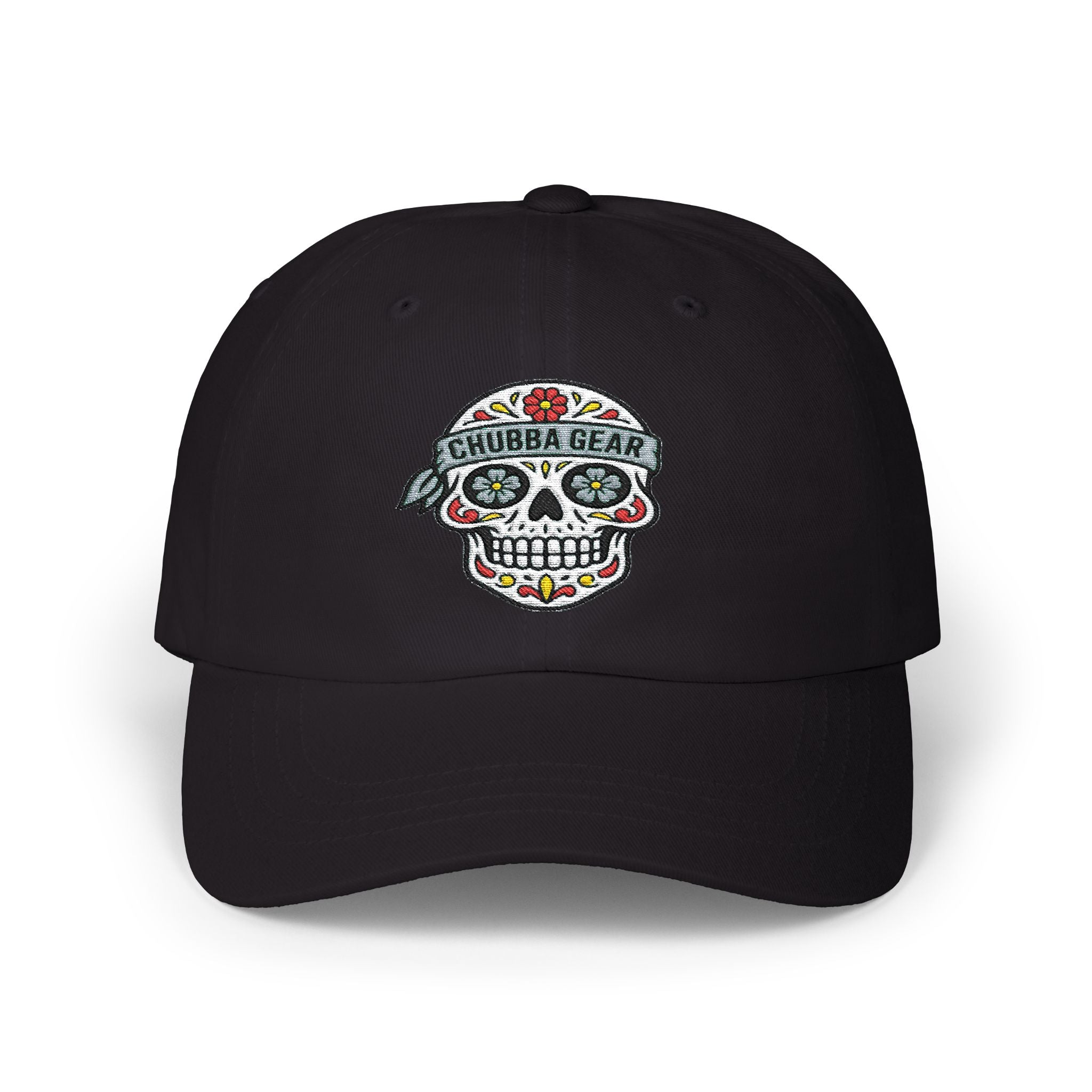 CHUBBA GEAR Baseball Cap – Embroidered Sugar Skull