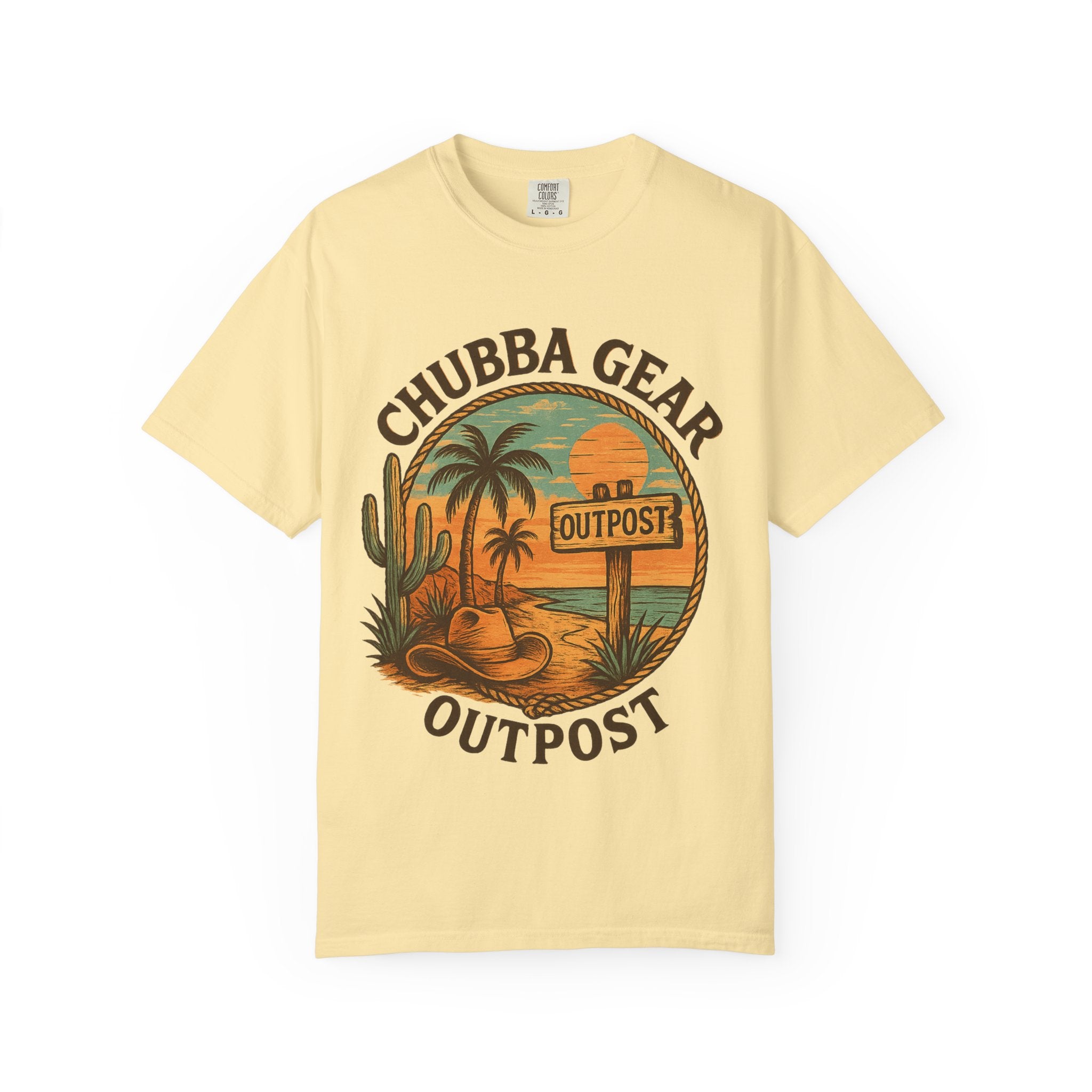 CHUBBA GEAR Outpost Sunset Desert Palm Graphic Tee