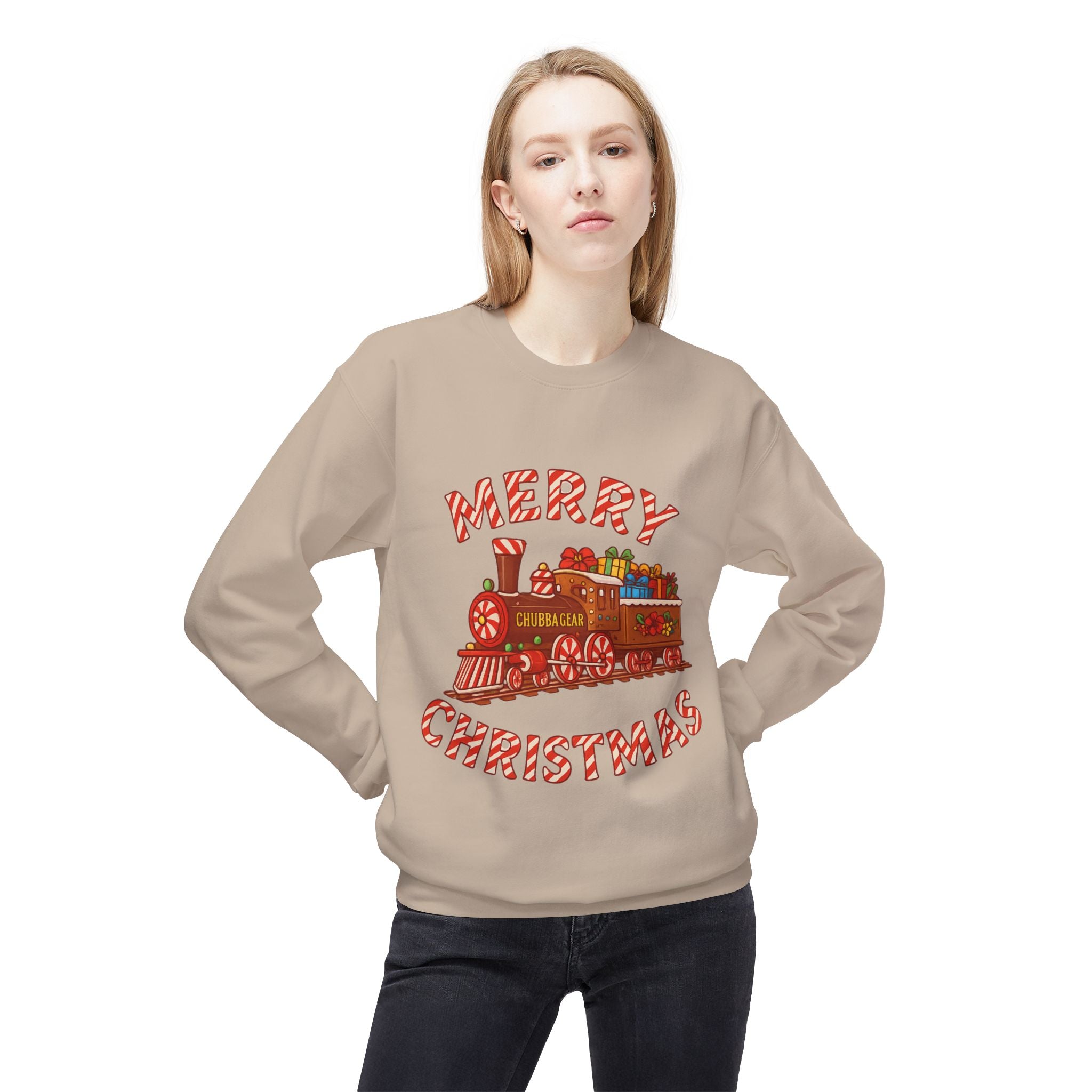 CHUBBA GEAR Christmas Train Sweatshirt - Merry Christmas Holiday Crewneck