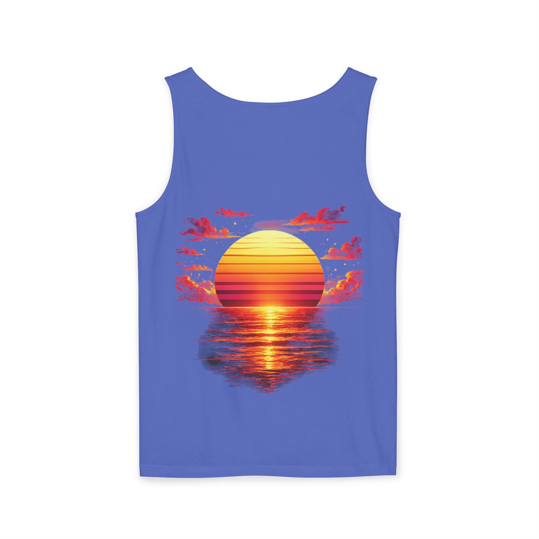 CHUBBA GEAR Sunset Wave Tank Top — Retro Sunset Beach Graphic Tank