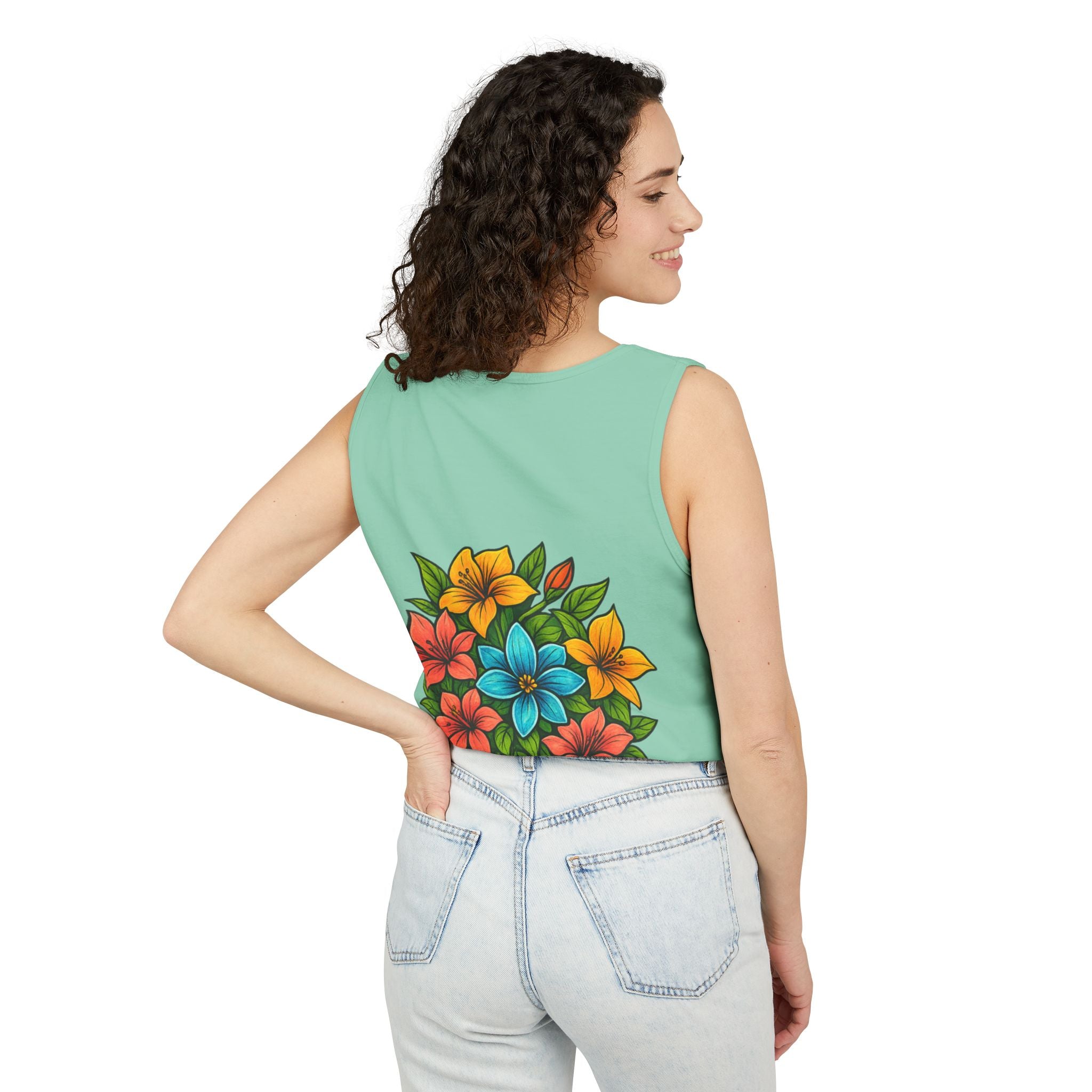 CHUBBA GEAR Floral Monogram Tank Top Tropical Wreath