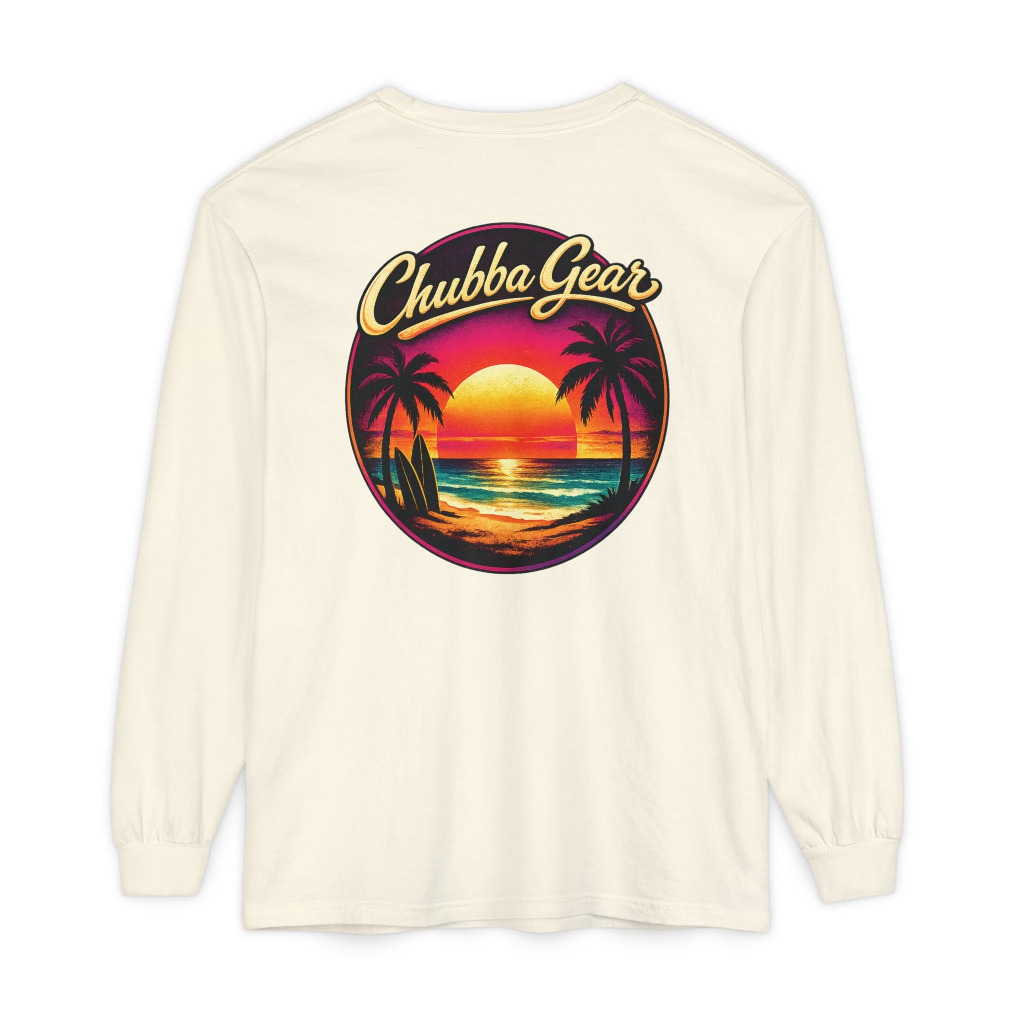 Chubba Gear Sunset Palm Long Sleeve – Vintage Coastal Graphic Shirt