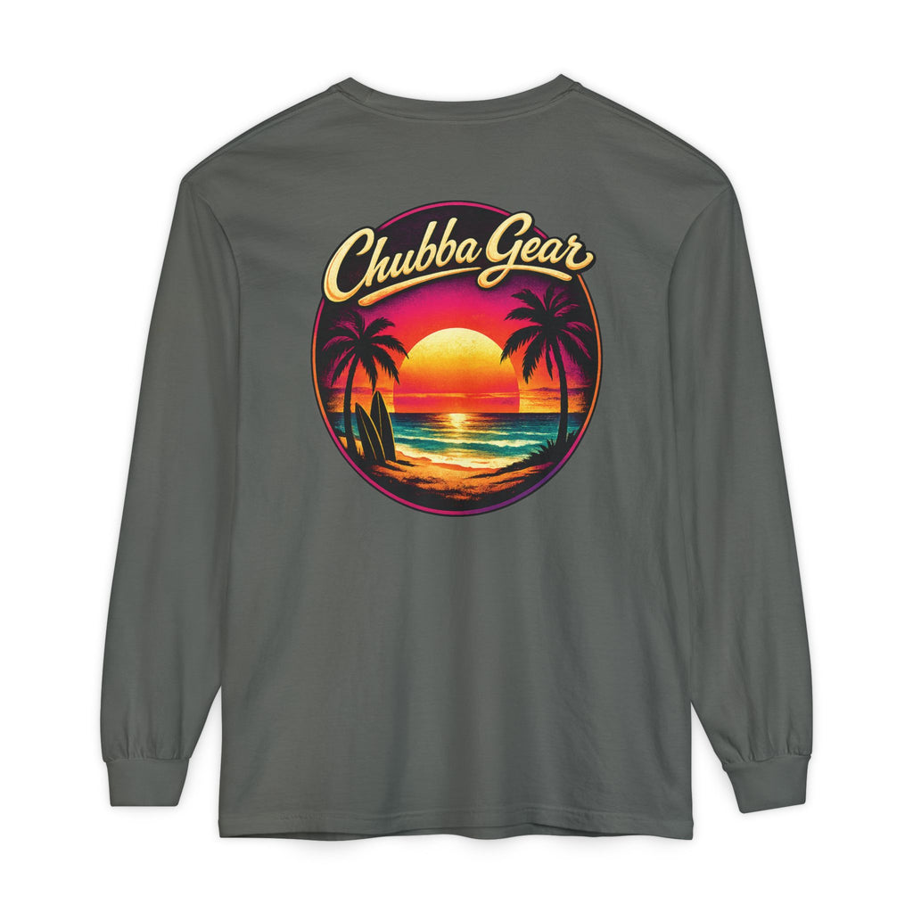 Chubba Gear Sunset Palm Long Sleeve – Vintage Coastal Graphic Shirt