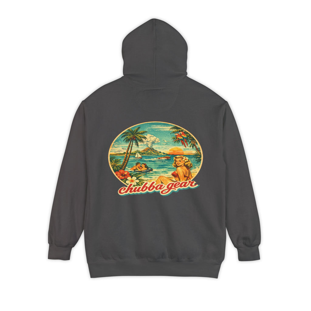 Chubba Gear Retro Tropical Hoodie – 1950s Surf Beach Vintage Pullover