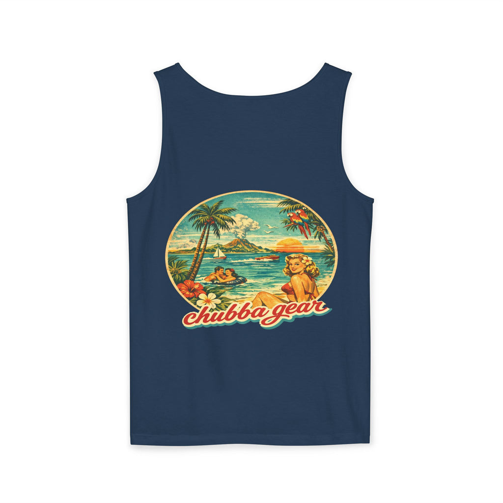 Chubba Gear Vintage Hawaiian Tank Top – Retro Beach Surf Graphic