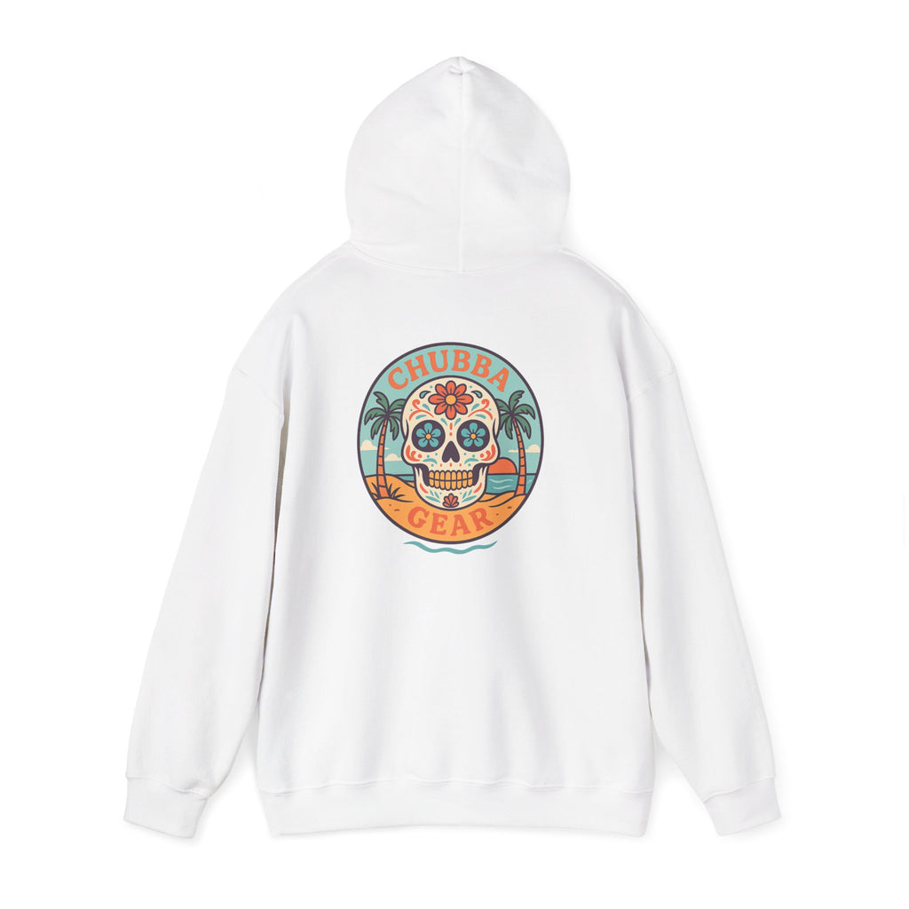 CHUBBA GEAR Sugar Skull Hoodie | Retro Beach Day of the Dead
