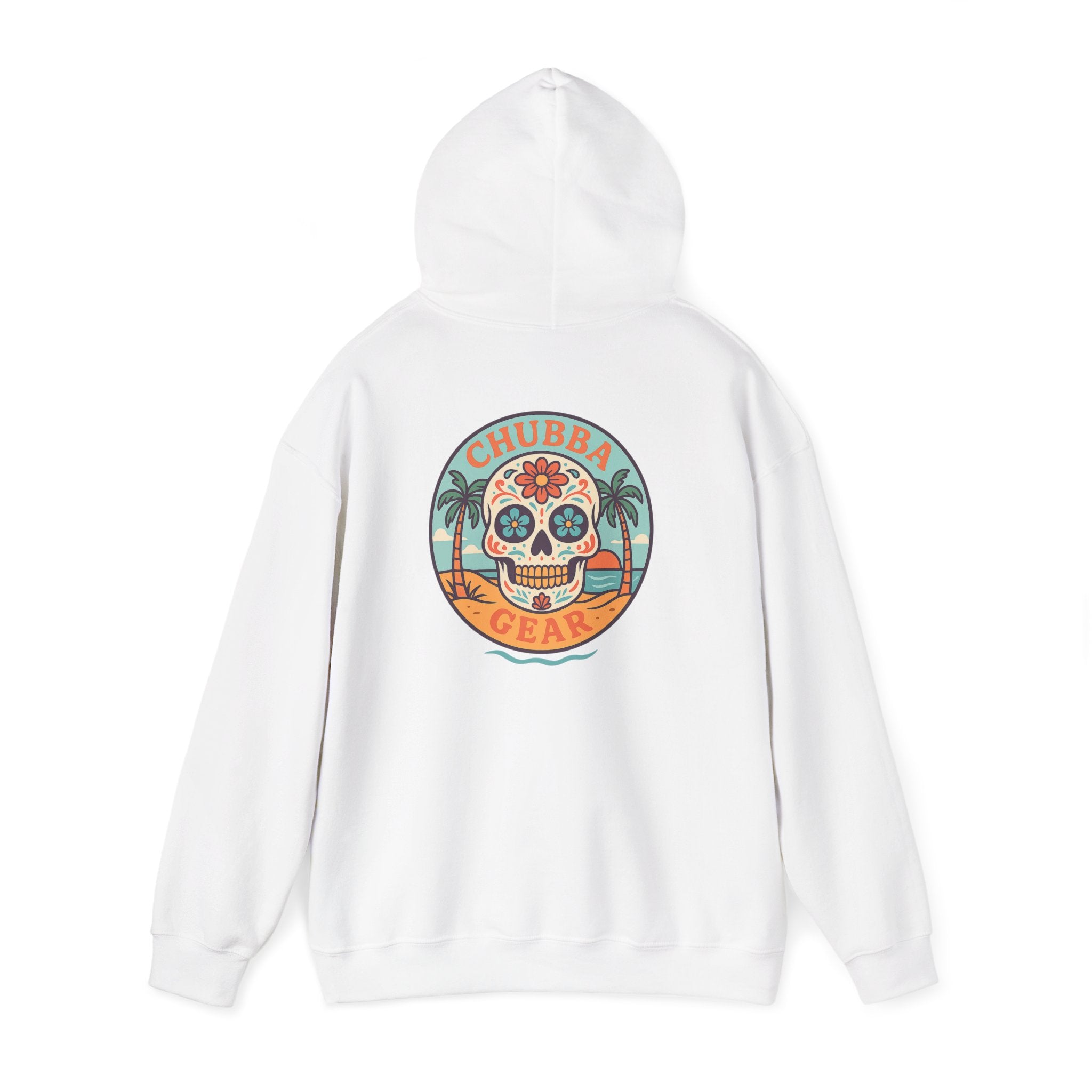 CHUBBA GEAR Sugar Skull Hoodie | Retro Beach Day of the Dead