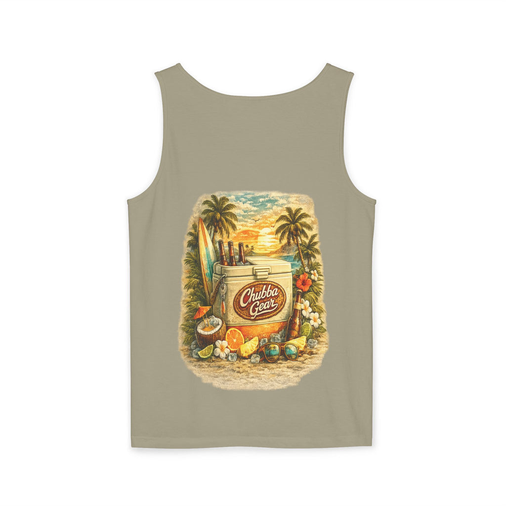 CHUBBA GEAR Vintage Tropical Tank Top – Retro Surf Cooler Beach Graphic Shirt