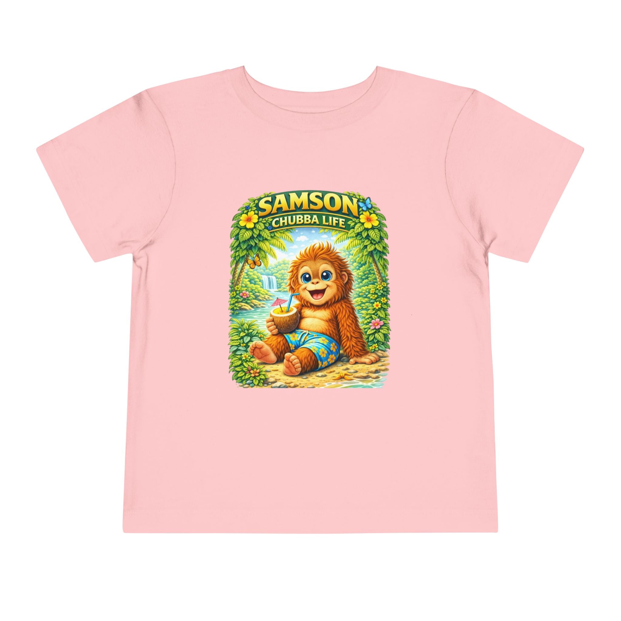 CHUBBA GEAR Samson Chubba Life Toddler Tee - Cute Tropical Orangutan Shirt for Kids