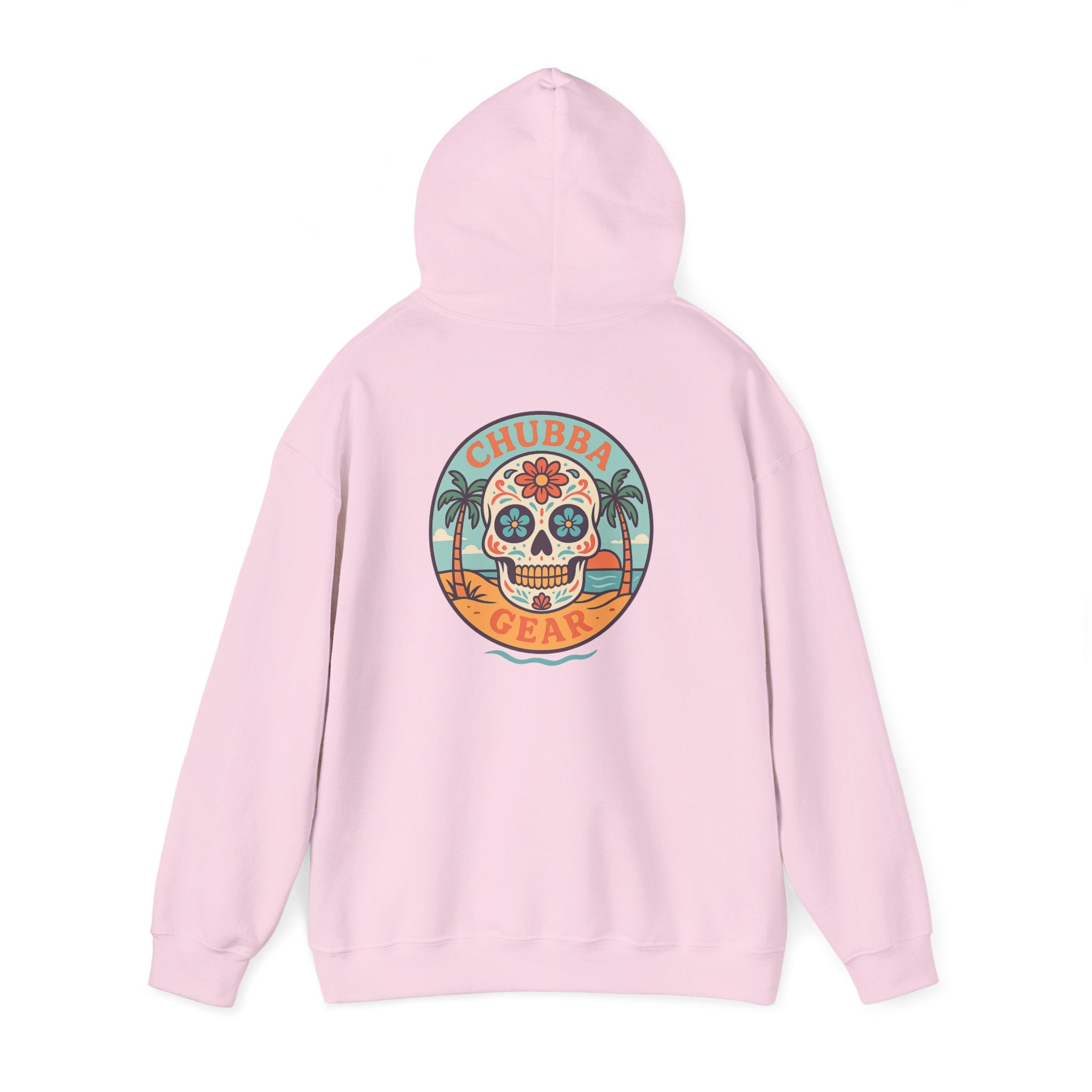 CHUBBA GEAR Sugar Skull Hoodie | Retro Beach Day of the Dead