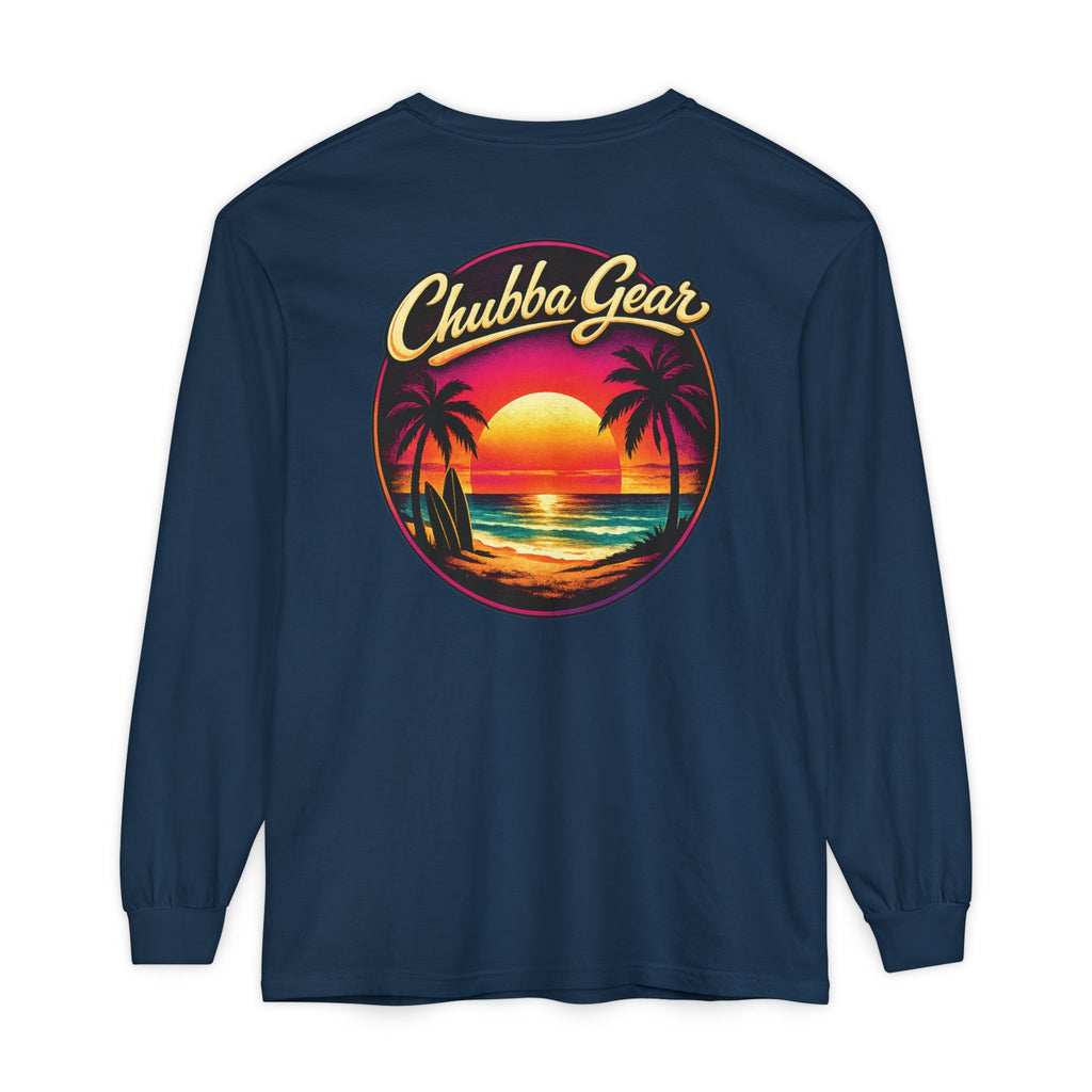 Chubba Gear Sunset Palm Long Sleeve – Vintage Coastal Graphic Shirt