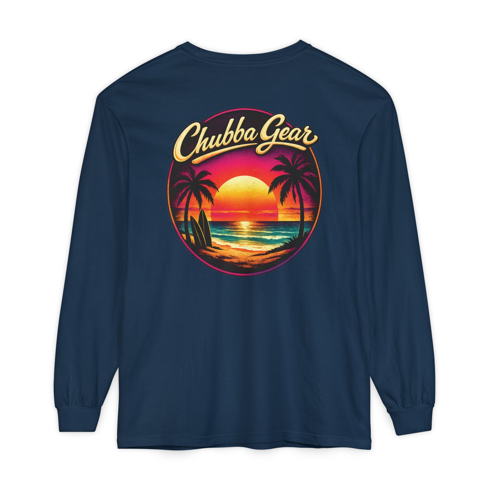 Chubba Gear Sunset Palm Long Sleeve – Vintage Coastal Graphic Shirt