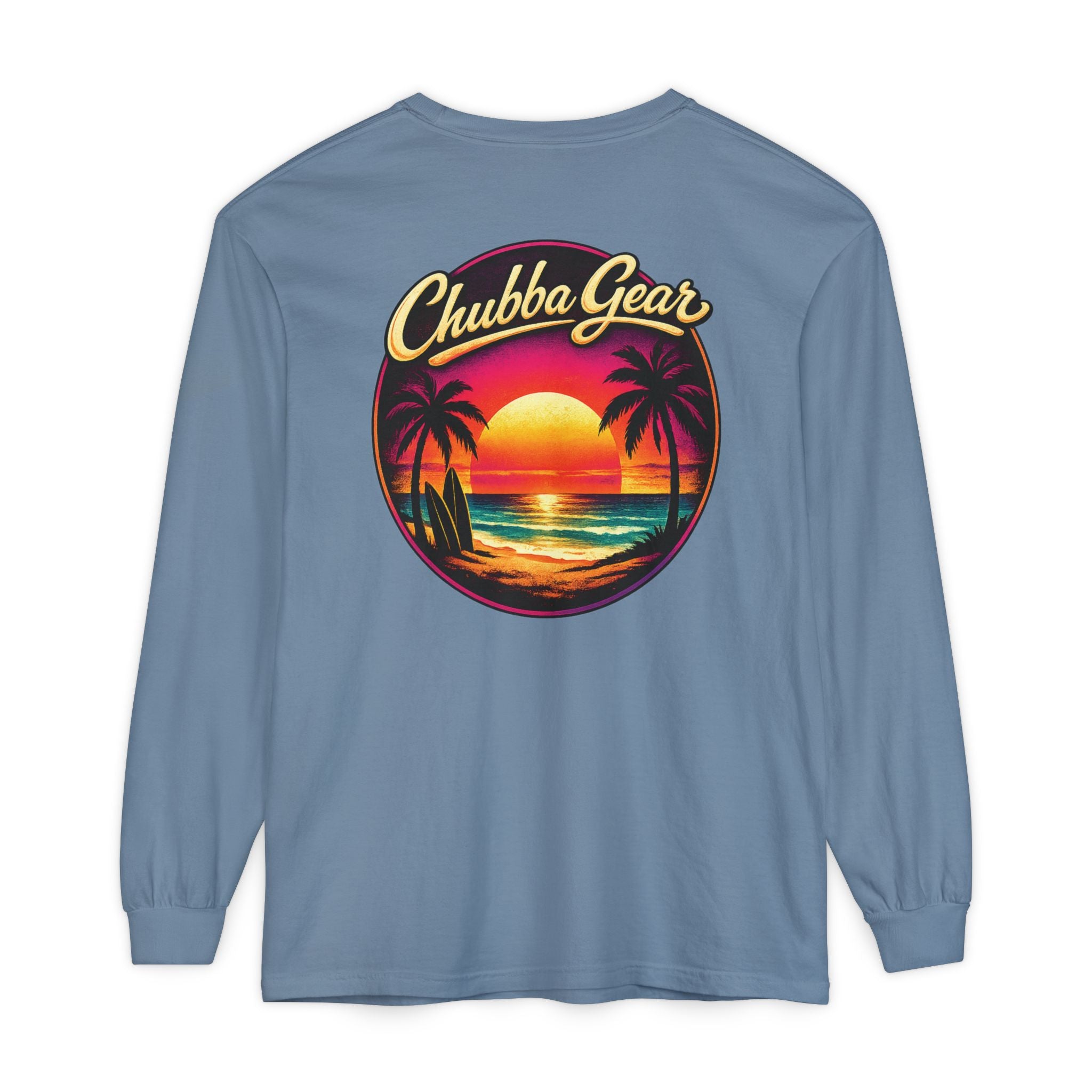 Chubba Gear Sunset Palm Long Sleeve – Vintage Coastal Graphic Shirt