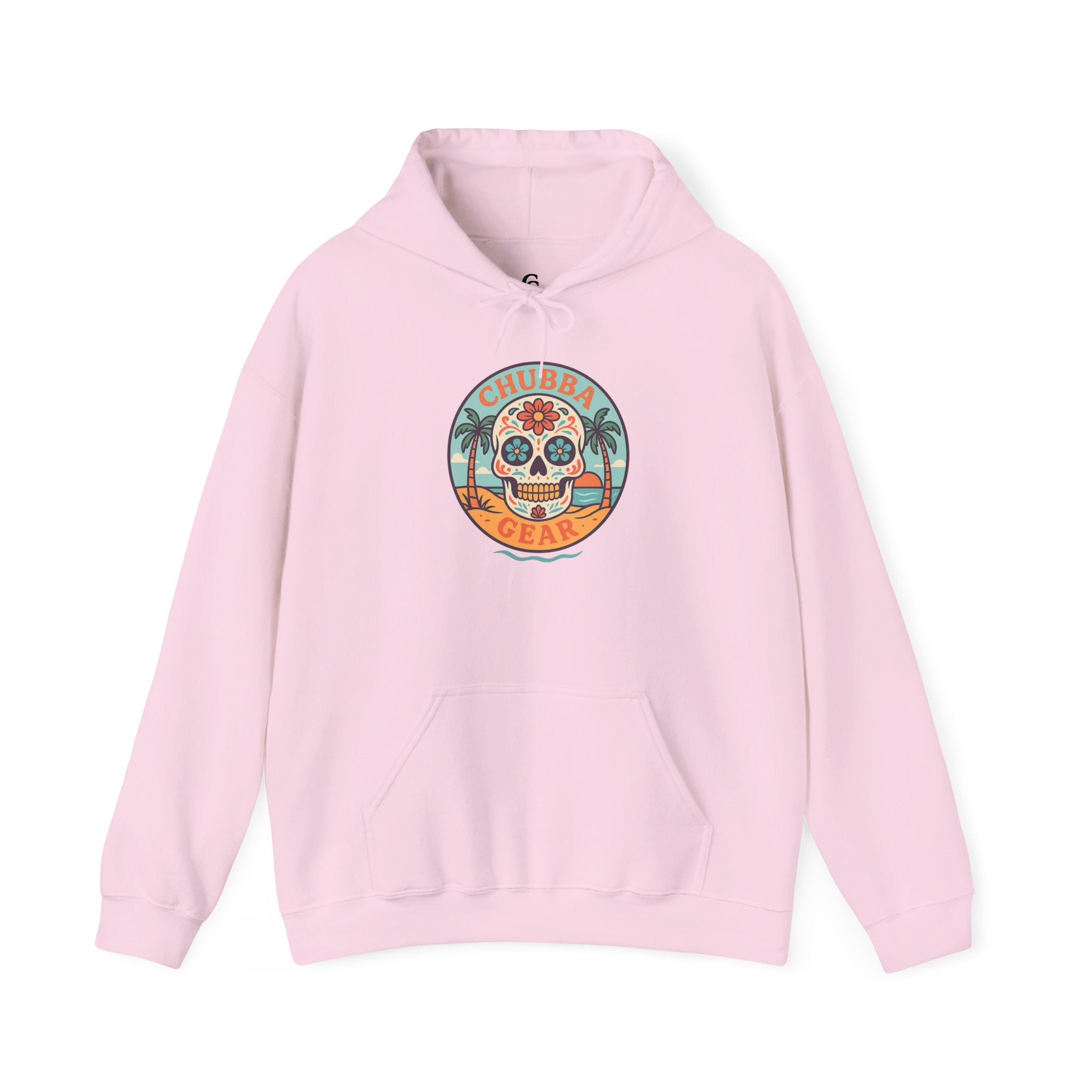 CHUBBA GEAR Sugar Skull Hoodie | Retro Beach Day of the Dead