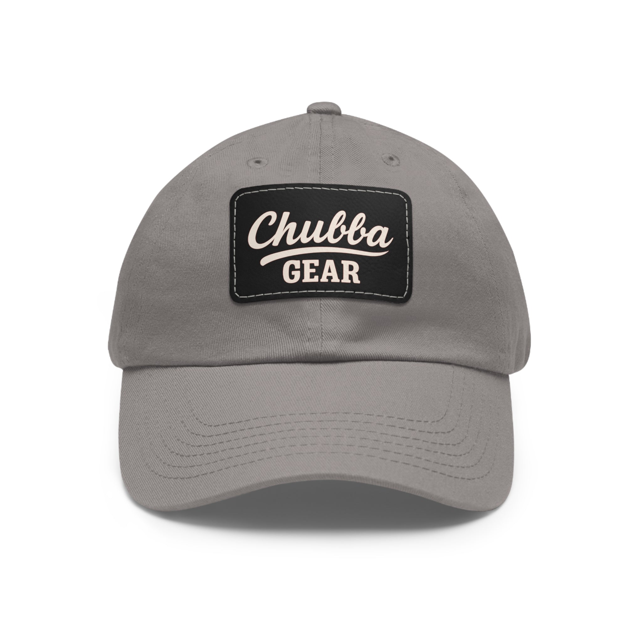 Chubba Gear Leather Patch Dad Hat — Classic Retro Logo Cap