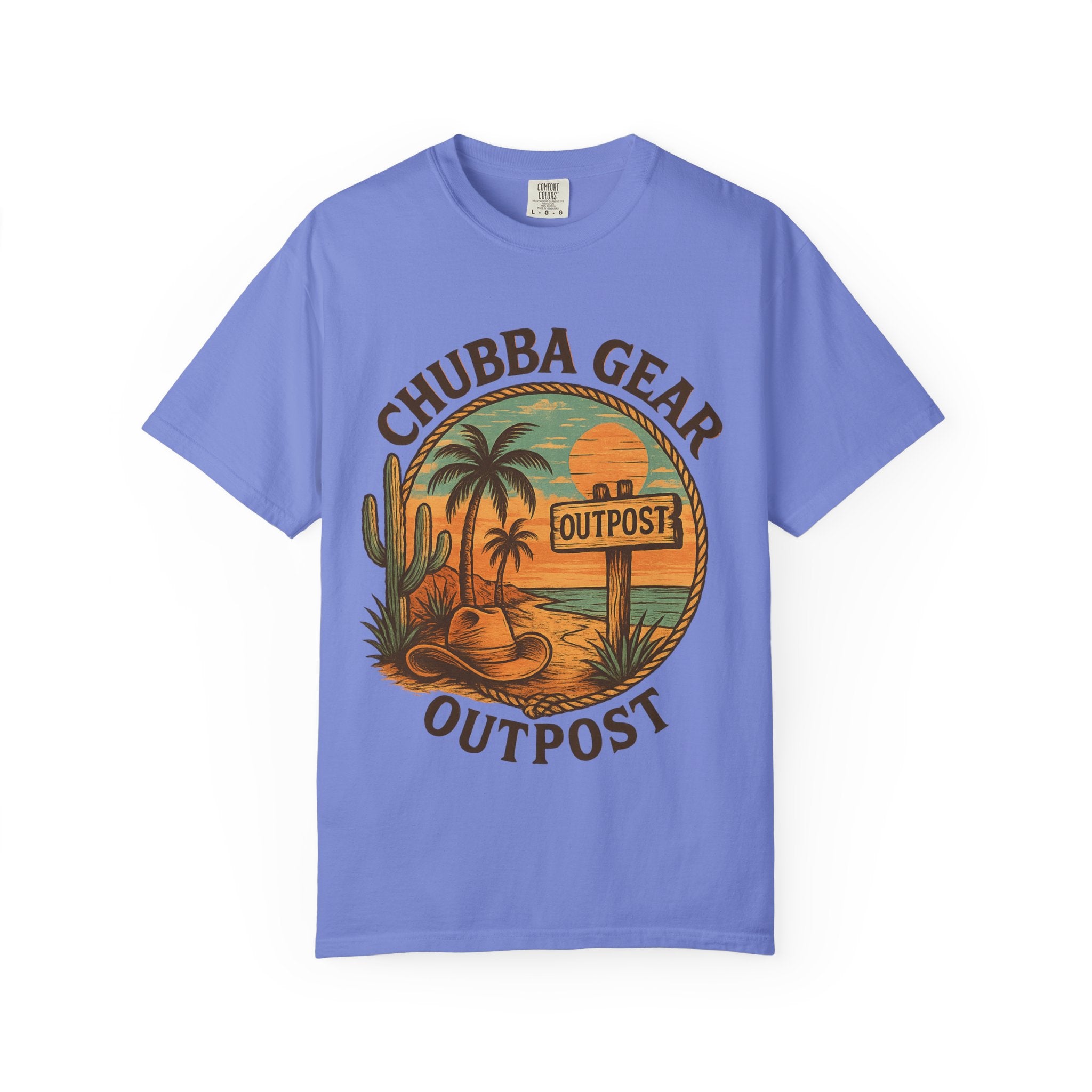 CHUBBA GEAR Outpost Sunset Desert Palm Graphic Tee