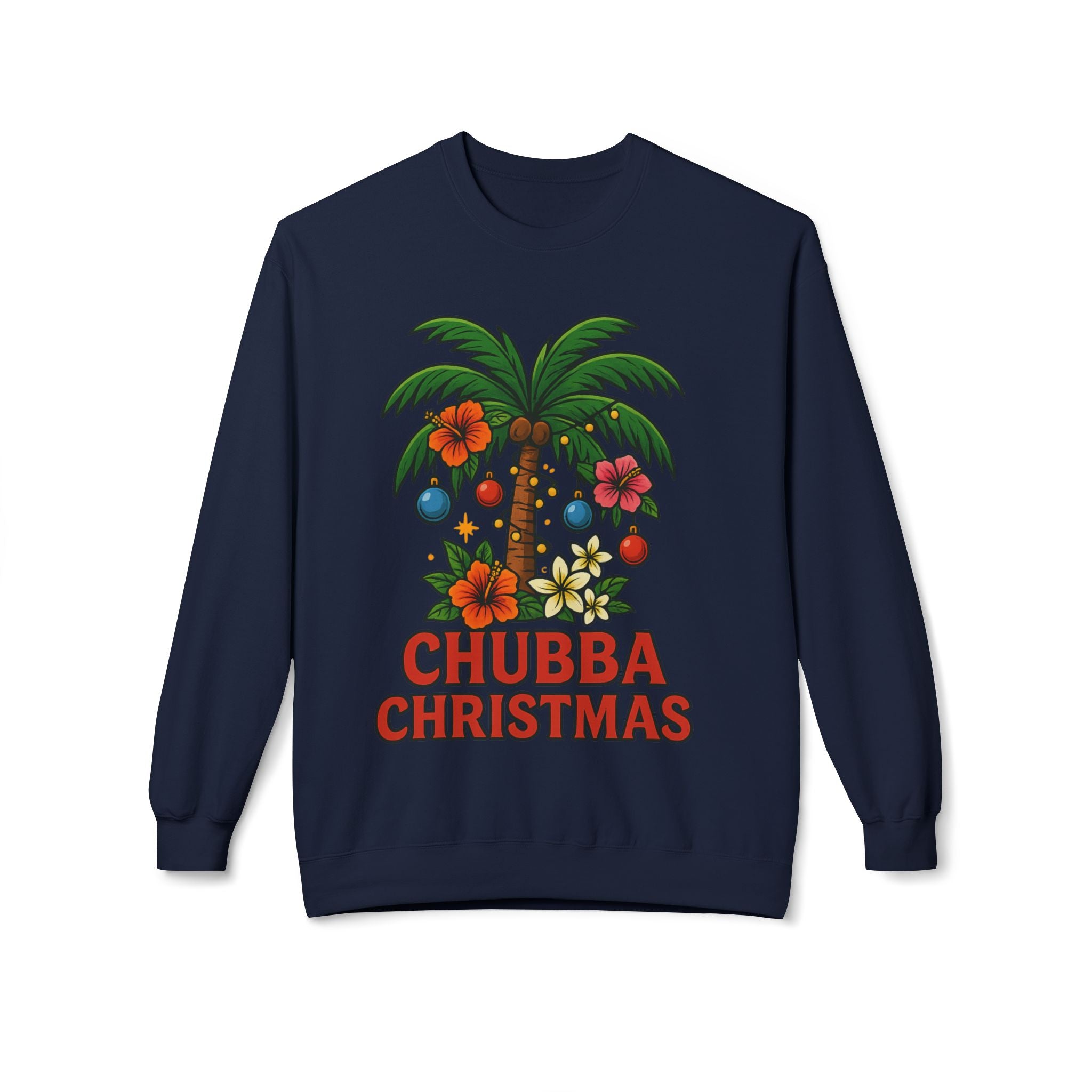Christmas Palm Sweatshirt — "Chubba Christmas" Tropical Holiday Crewneck