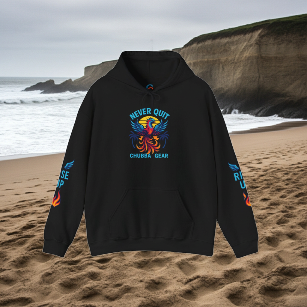 CHUBBA GEAR Phoenix Never Quit Motivational Hoodie