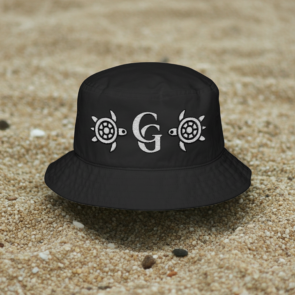 CHUBBA GEAR Embroidered Turtle Bucket Hat – CG Monogram Coastal Sun Hat